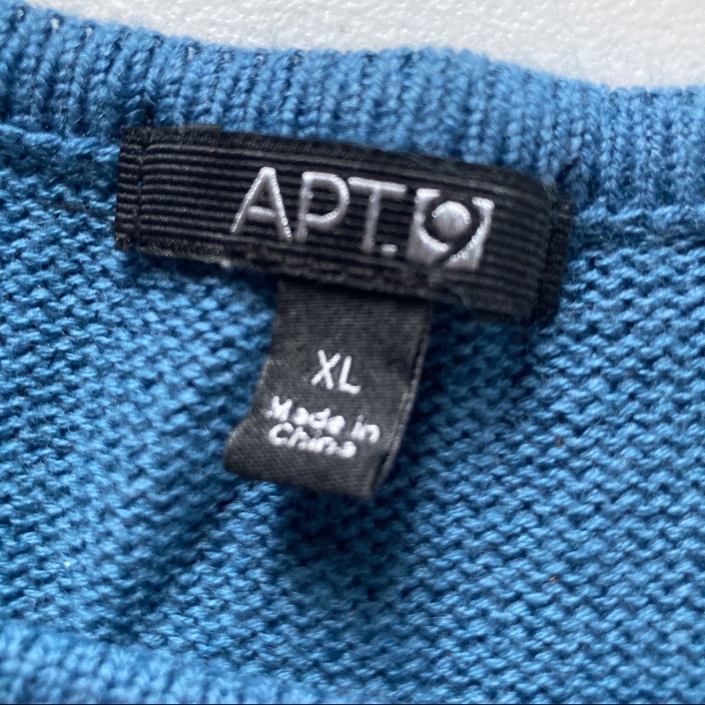 Apt 9 women's Blue Lace Detail Crew Neck Long Sleeved Sweater size XL - Picture 10 of 11